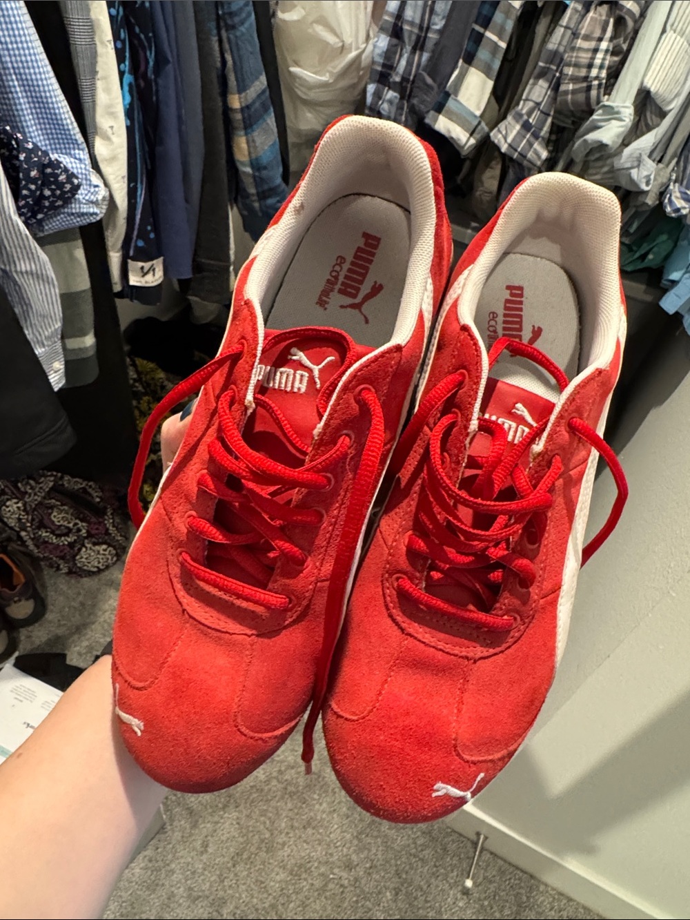 Puma Red Suede Men’s Sneakers with White Formstrip
